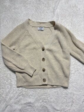 Old Navy Chunky Cream Button-Front Knit Grandpa Cardigan